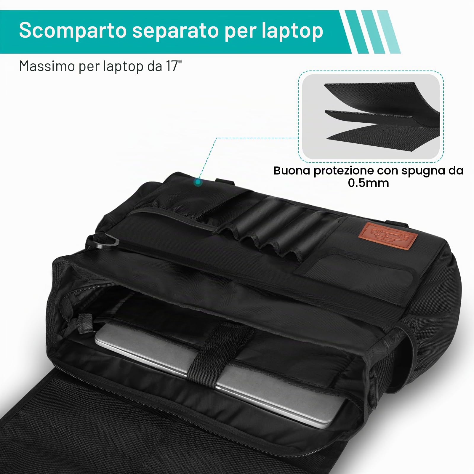 Eurhomewit Organizer per Sedile Auto, Multiuso Borsa Portaoggetti per Sedile Auto con Compartimento per Laptop, Portatile Messenger Bag, Portadocumenti, Nero