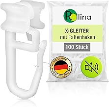 X-Gliders (Pack of 100) | Curtain Hooks for Rails with 6 mm Inner Track Width | Curtain Hooks | Curtain Gliders 10 mm