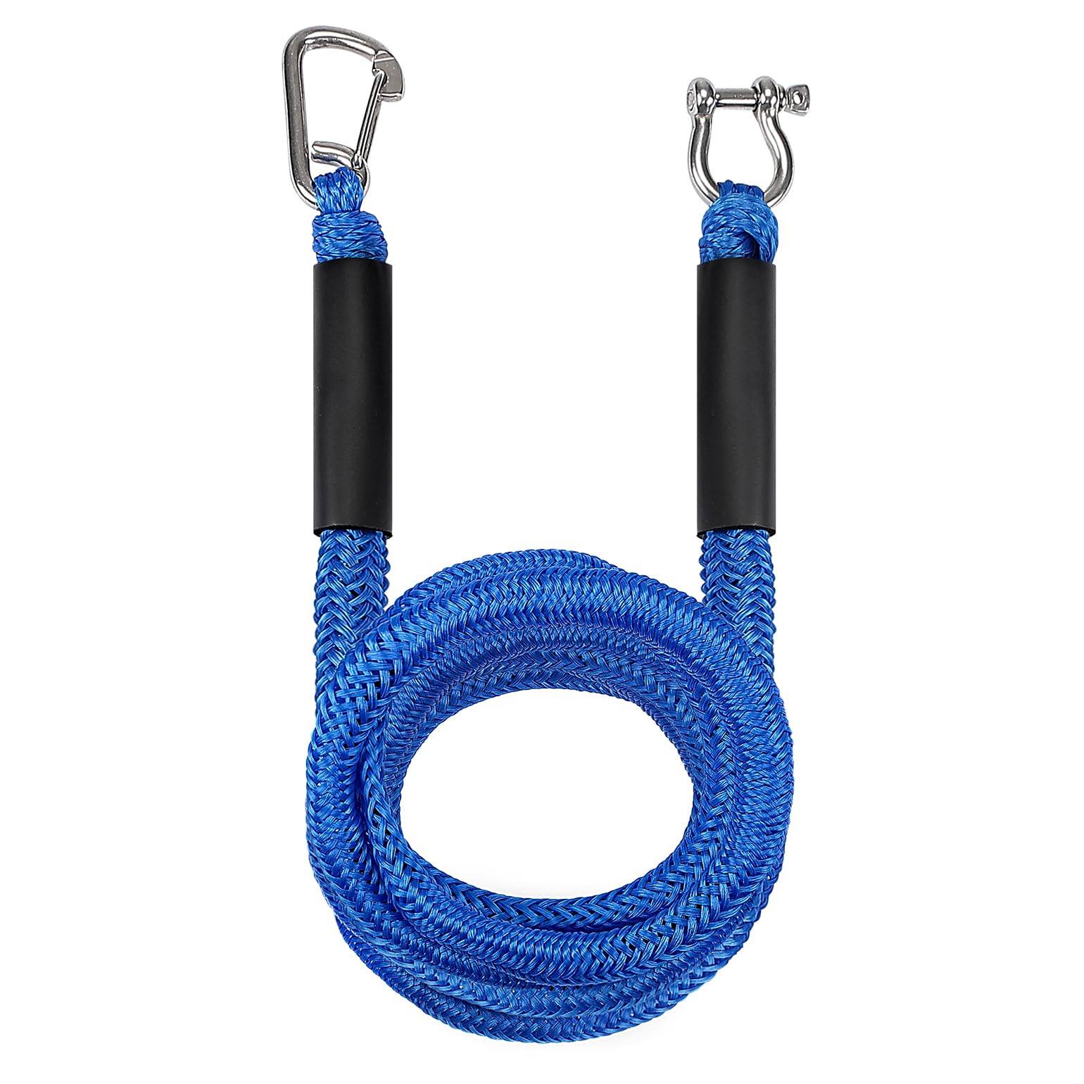 KEMIMOTO Corda da ormeggio elastica per ancora, corda per ormeggio per barche, si estende da 2,1 a 4,3 m, assorbe gli urti con clip in acciaio inossidabile, accessorio per imbarcazioni, barche, kayak