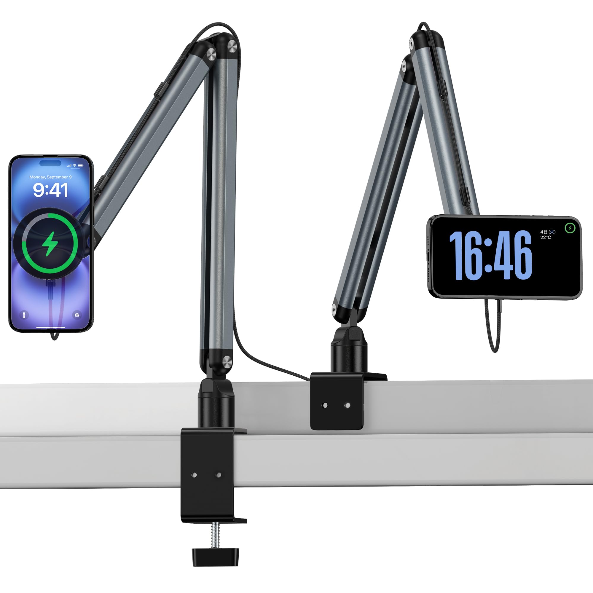 Amazon.co.jp: スマホ スタンド アームスタンド ワイヤレス充電器 寝