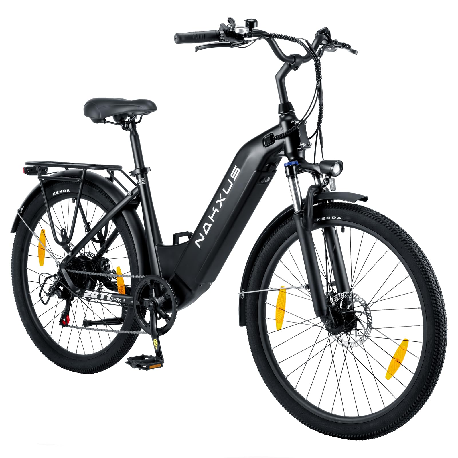 Vélo électrique 26T1-Pro, vélo électrique de 26" avec Moteur sans balais de 250 W, Batterie 36 V 18,2 Ah, dérailleur à 7 Vitesses, portée jusqu'à 130 km