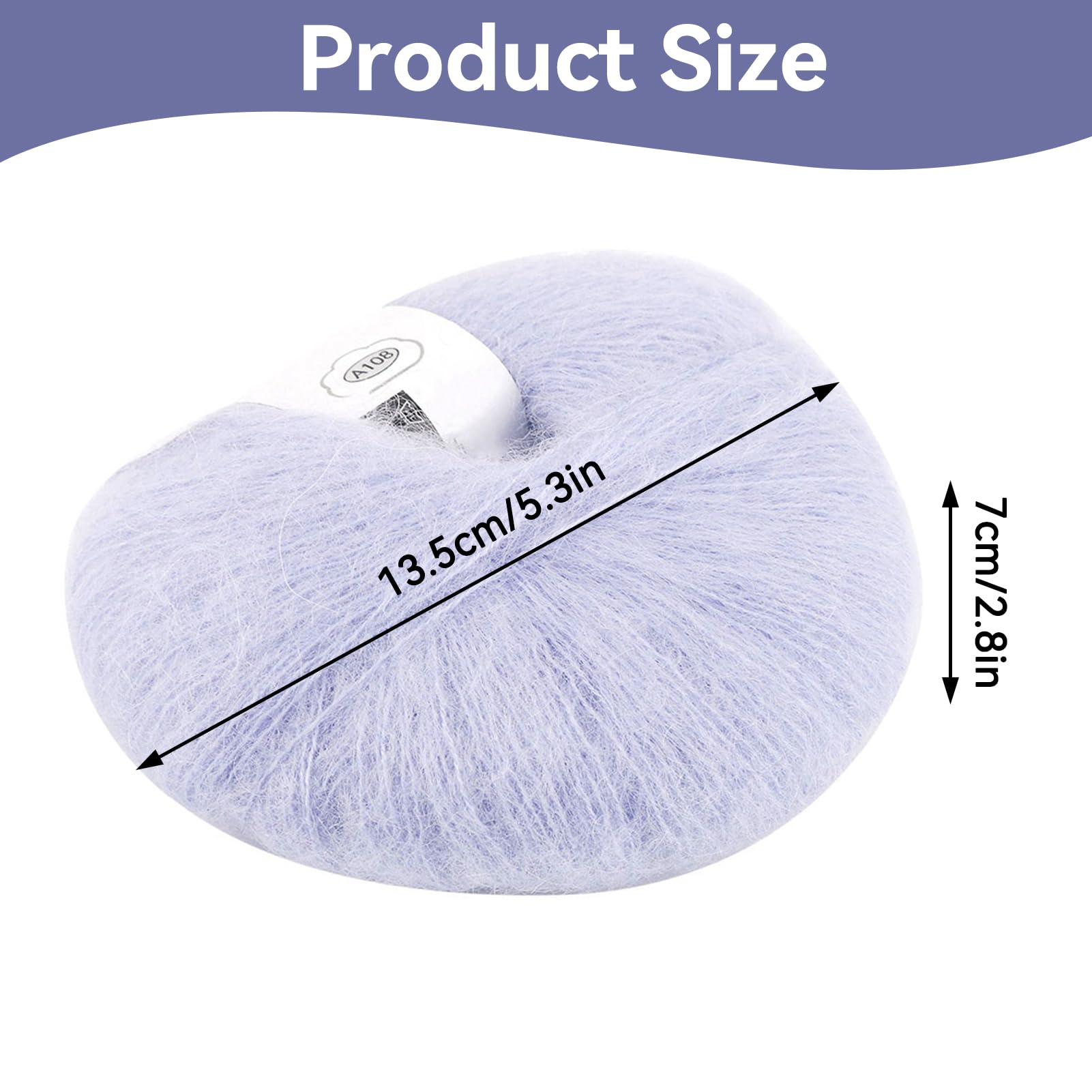 Knitting Yarn Mohair Yarn Wool Soft Angora Mohair Knitting Wool Craft Longwool for Knit DIY Shawl Scarf Crochet Thread Supplies Garments Scarves Sweater - Image 2
