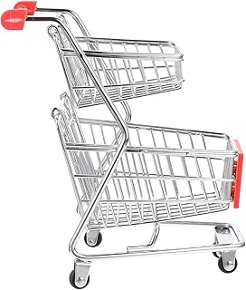Gogogmee Mini Carrinho De Compras Carrinho De Supermercado Carrinho De Compras Em Miniatura Mini Carrinho De Mão De Supermercado Modelo Mini Brinquedos Para Crianças Miniture Decoração