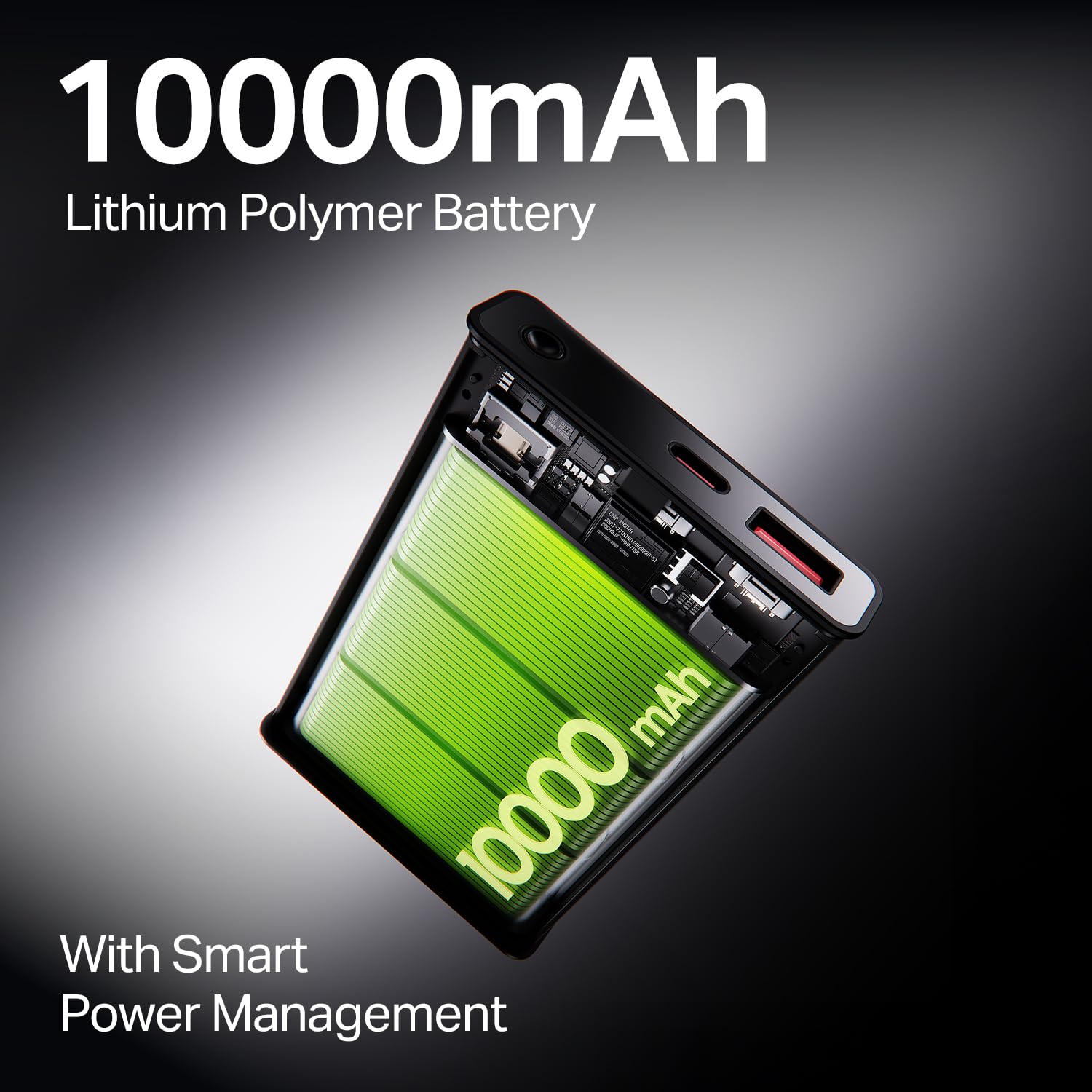 boAt Energyshroom PB300 Pro 10000 mAh 22.5W Pocket Size, Compact Power Bank, Fast Charging (2X Output Ports, Supports Android, iPhone, Tablets, Earbuds, etc.) (Carbon Black) — Amazon image 2