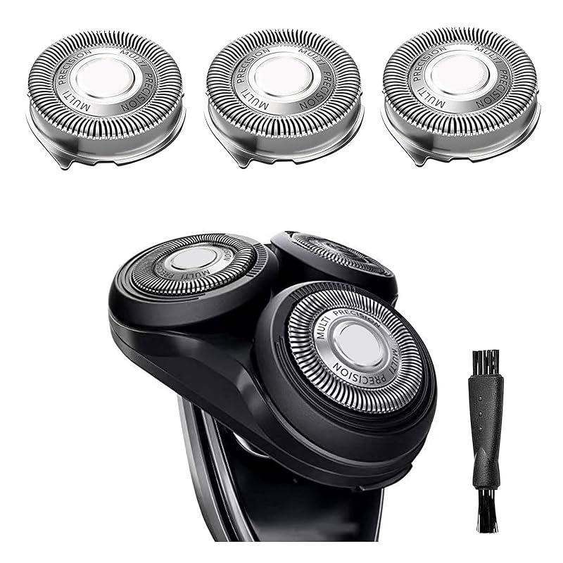 Cabeças de reposição Gleway SH50/52 compatíveis com barbeadores Philips Series 5000 e Norelco PT8xx, PT7xx, AT8xx e AT7xx, pacote com 3 e escova de limpeza