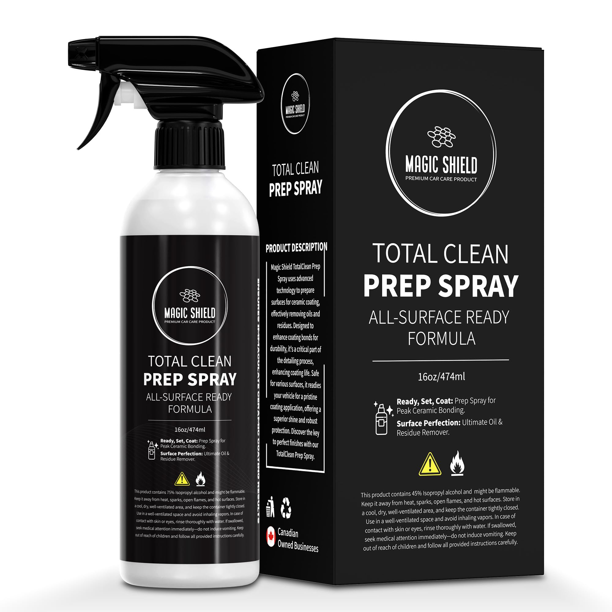 Prep Spray – Must Wash After Use | Ideal for Ceramic Coating Prep | Wax & Grease Remover for Auto Detailing | Ultimate Surface Cleaner - 16oz
