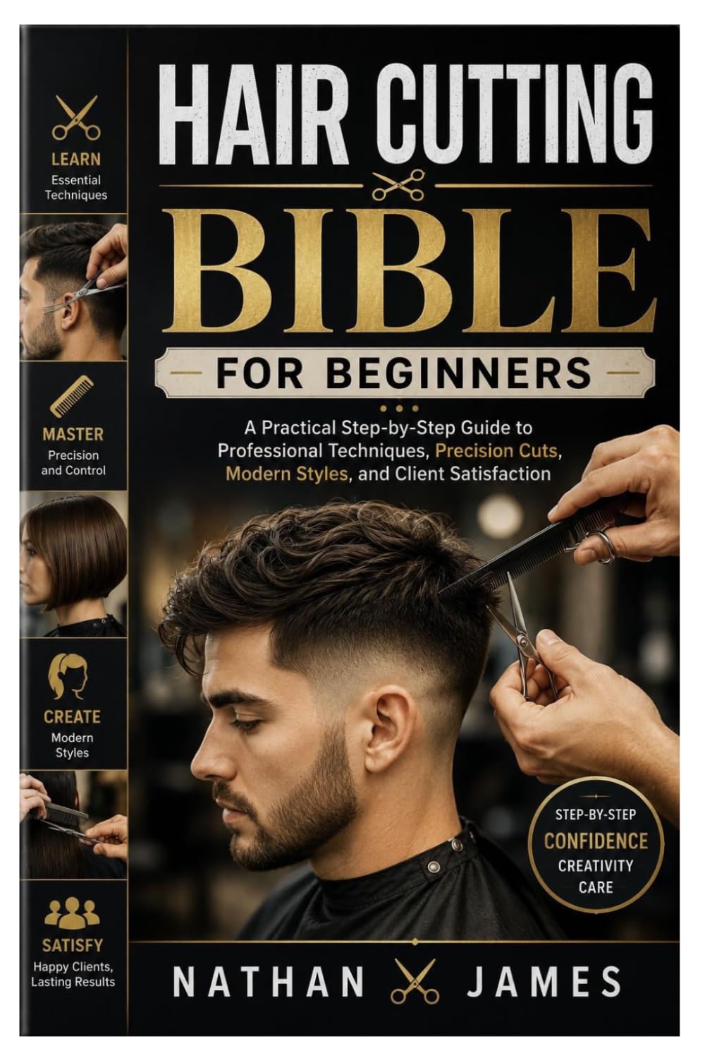 Hair Cutting Bible for Beginners: A Practical Step-by-Step Guide to Professional Techniques, Precision Cuts, Modern Styles, and Client Satisfaction