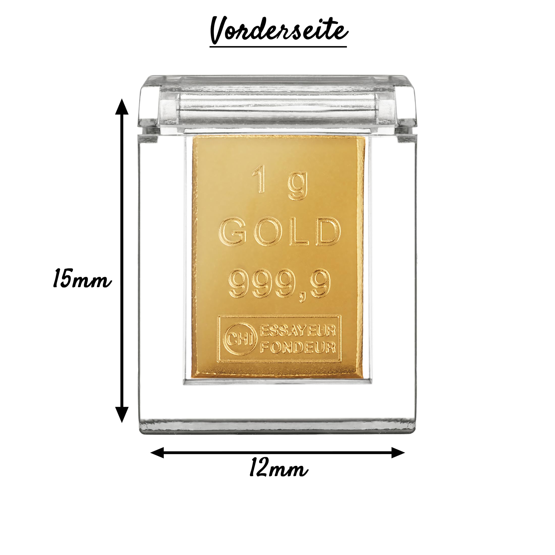 Gold als Geschenk - Goldbarren 1g in hochwertiger Kapsel - Echtheitsgarantie - Feingold 999.9