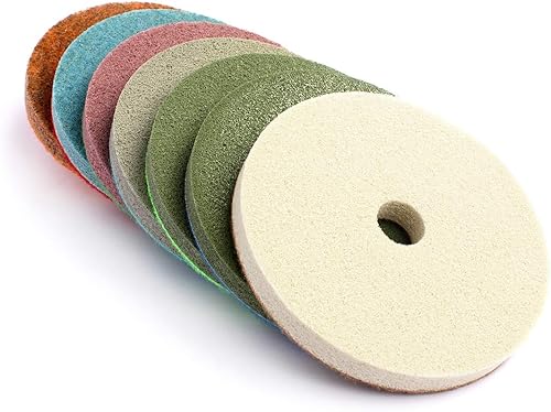 Miniatura 2 de Z-LION Almohadillas de pulido de fibra de esponja de diamante de 5 "para limpieza de piedra de mármol de granito (juego de 7 piezas)