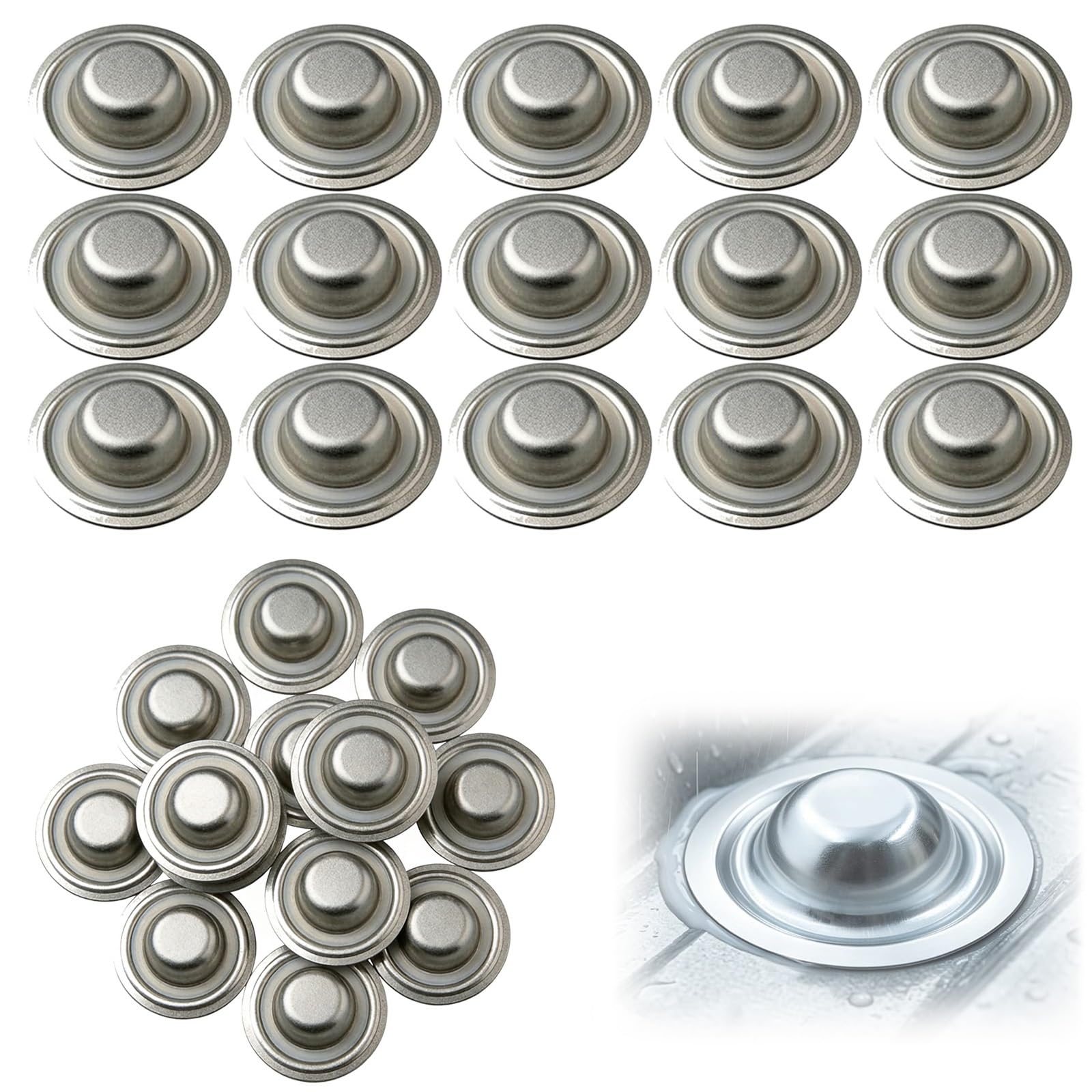 200 tapas metálicas para tornillos de techo. Tapas de tornillos Galvalume necesarias para proteger las cabezas de los tornillos. Fácil instalación. Protección contra
