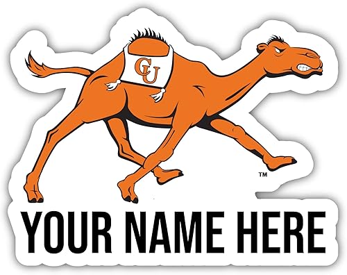 Calcomanía de vinilo personalizable con nombre personalizado de Campbell University Fighting Camels