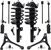 Vista 251 de Detroit Axle - Kit de puntales delanteros para Ford 2000-2004 Focus 2 puntales con muelle helicoidal 2 brazos de control inferiores con rótulas 2001