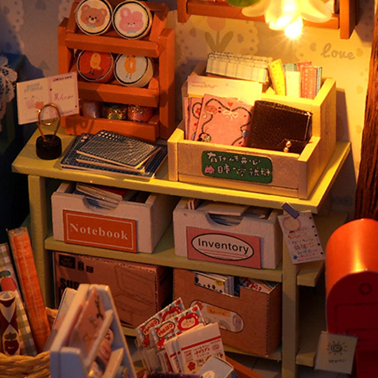 Kit fai da te per una casa in miniatura Giocattolo Di Costruzione | Kit Piccola Casa in Miniatura Per la decorazione di scrivania, dormitorio, appartamento, libreria, sogg