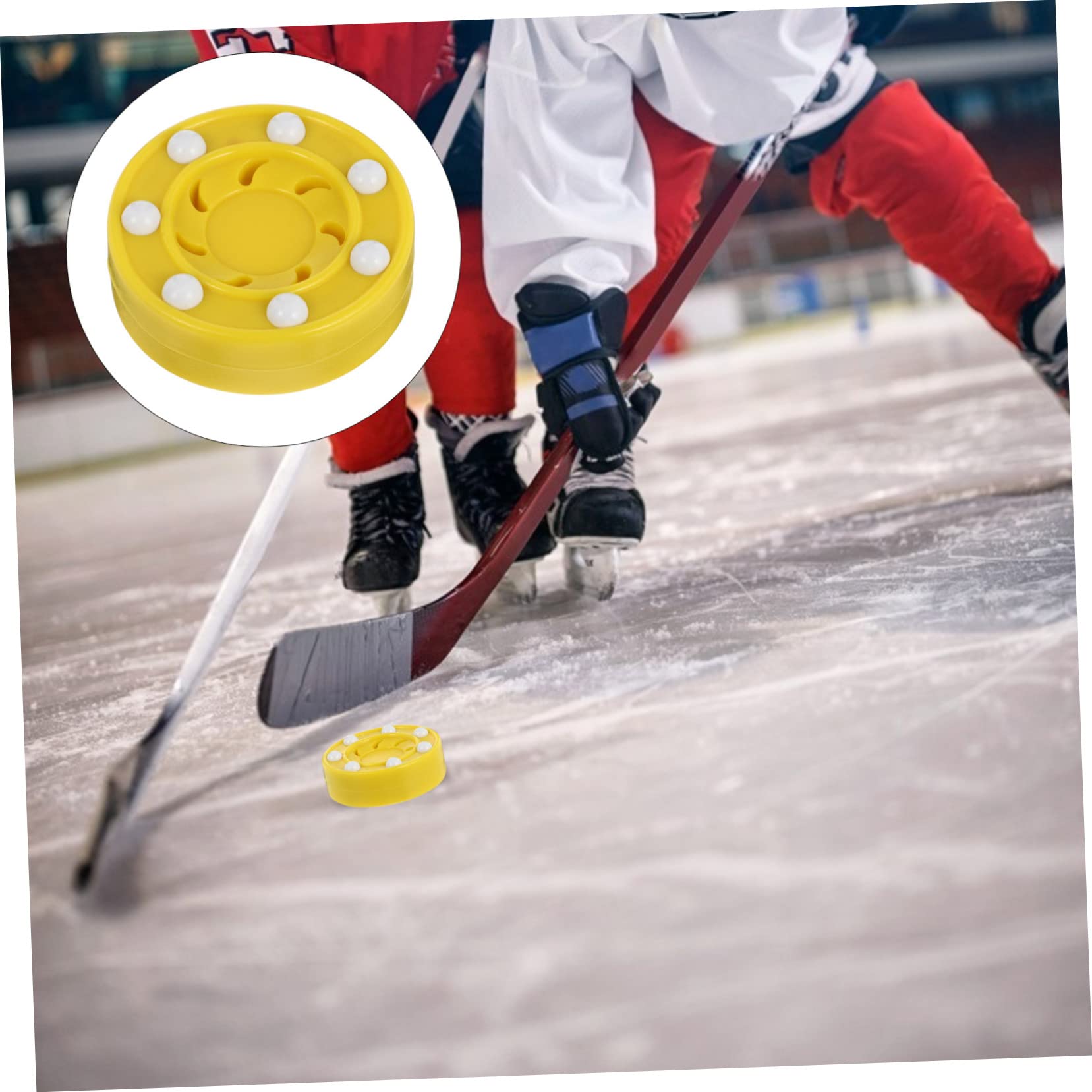 GANAZONO 1pc Roller Skating Practice Hockey Pucks Hockey Street Pucks Roller Hockey Game Pucks Street Hockey Men Hockey Sports Fan Hockey Pucks Hockey Stick Official Roller Hockey Pp Yellow