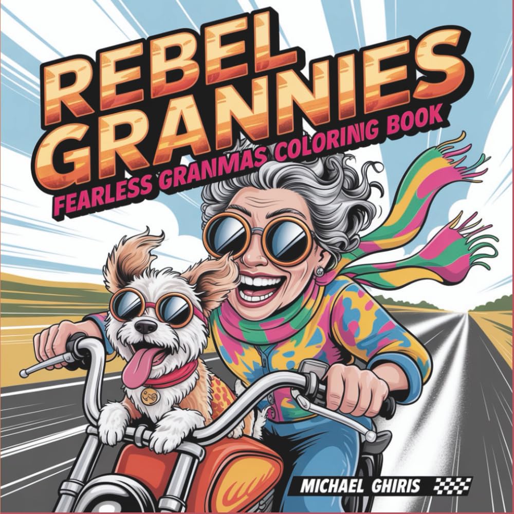 Rebel Grannies: Fearless Grandmas Coloring Book for Adults | 40 Hilarious Elderly Ladies on Wild Adventures | Stress Relief Activity Pages with Bold Lines & Easy Color