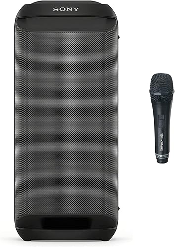 Sony SRS-XV800 X-Series Altavoz portátil inalámbrico Bluetooth Karaoke Party (negro) con micrófono dinámico con cable paquete (2 artículos)