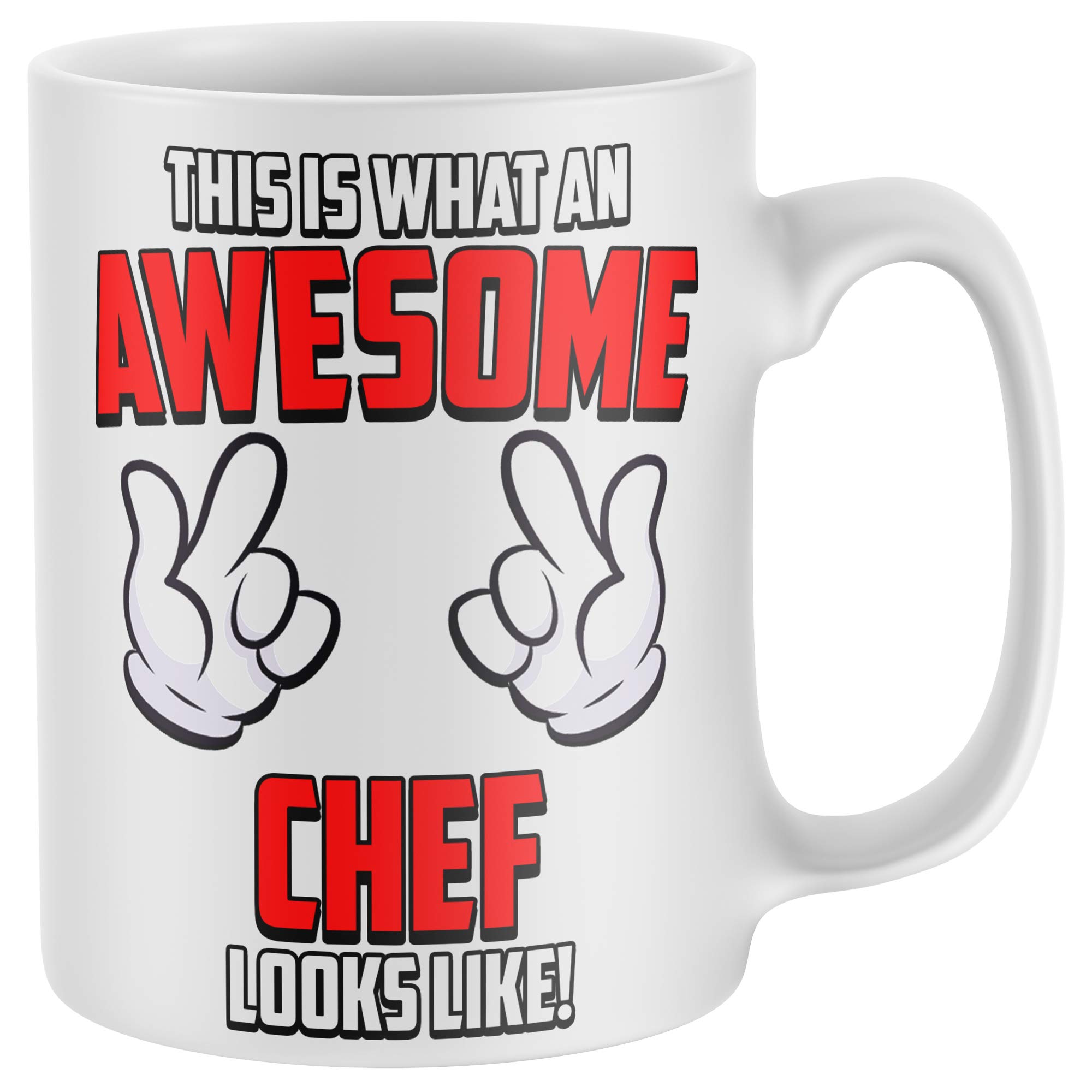 This Is What An Awesome Chef Looks Like Mug - Funny Birthday Restaurant Cook Baking Gifts For Him - Tea Coffee Cup Joke Present Idea, White, One Size