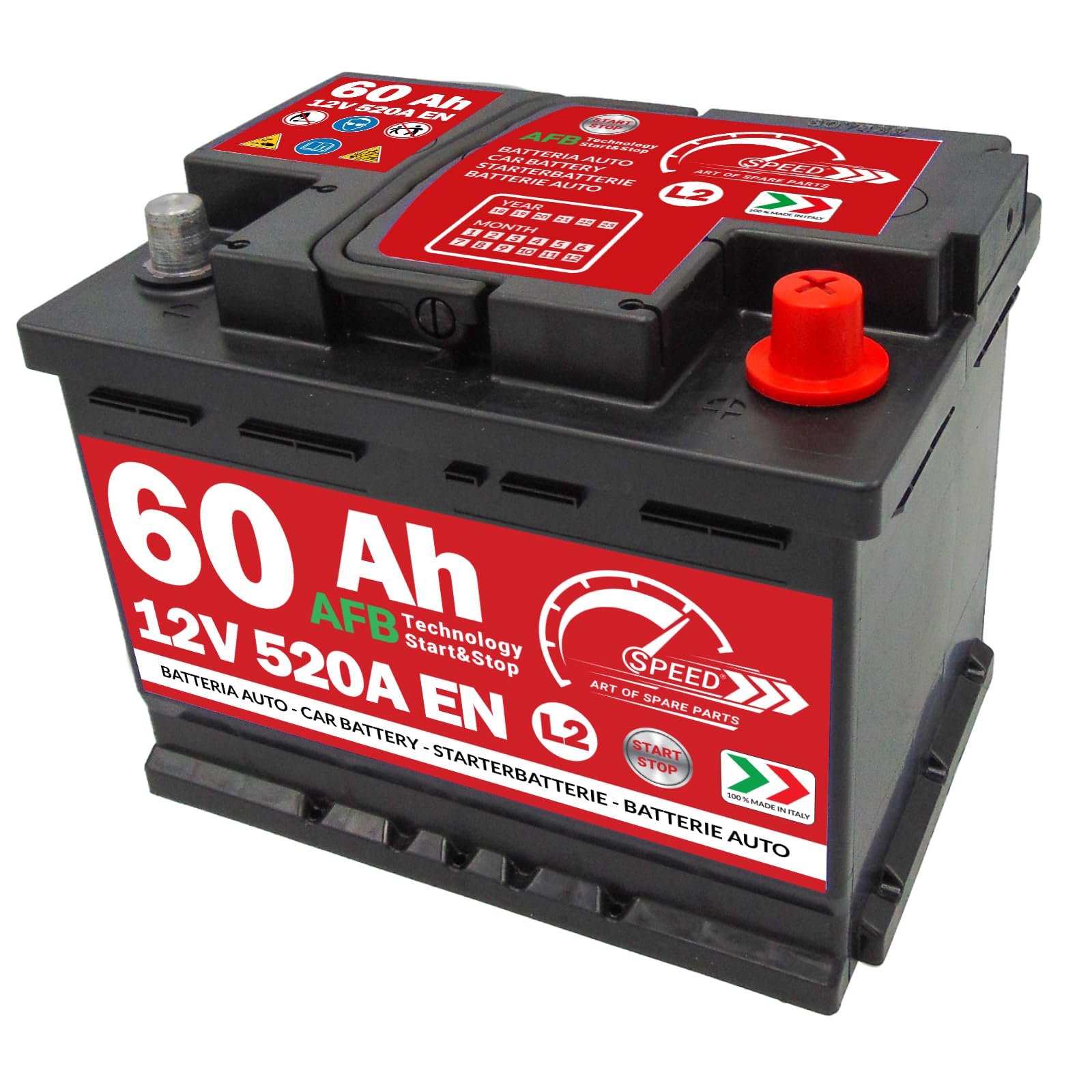 Batteria Auto Speed L2 AFB Technologie - 12V 60Ah 520A +DX