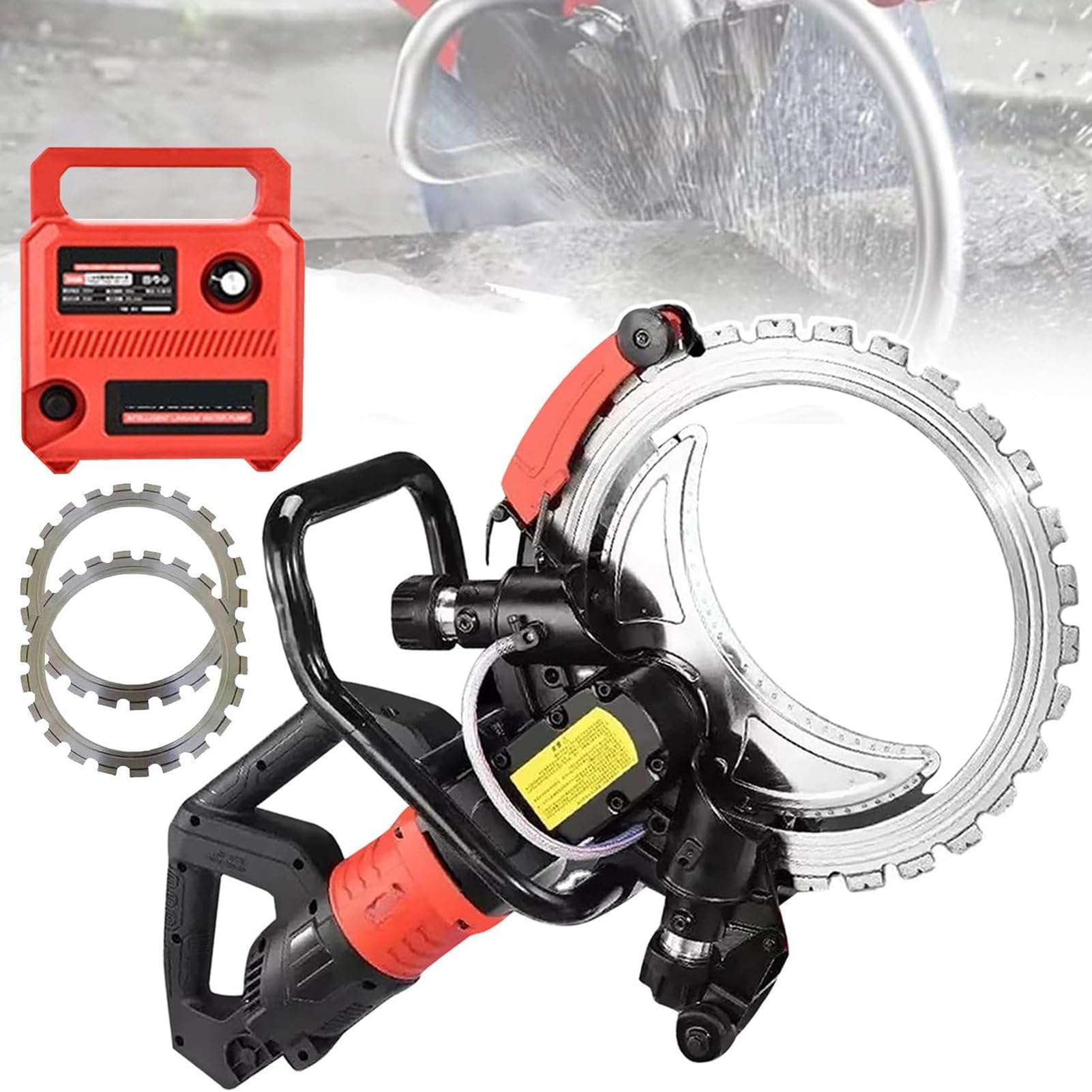 Sega Ad Anello per Cemento 8800W/9500W | Sega Elettrica per Cemento 3000 Giri/Min | Chaser a Parete Senza Spazzole 29 Cm | Design Toroidale con Soppressione Polvere Alimentata con Acqua