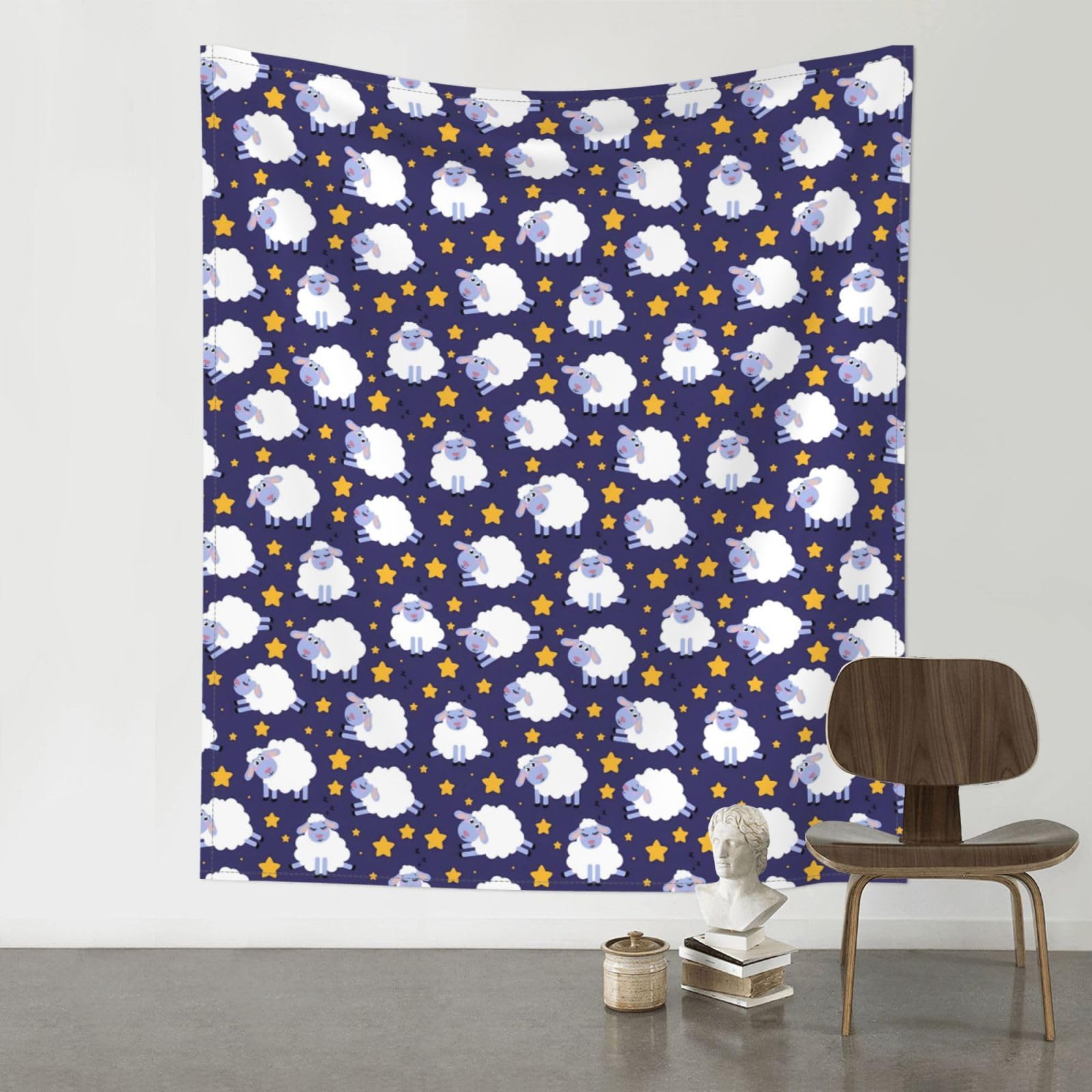YYHHAOFA Sheep Prints 60x51in Wall Tapestry - Durable Polyester Throw Blanket for Dorm Decor, Beach Picnics & Versatile Room Layering