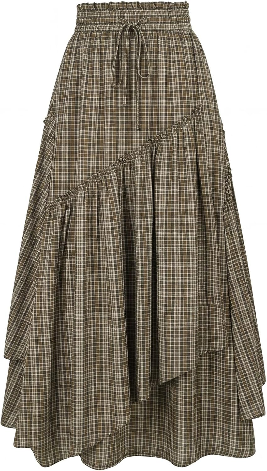 Scarlet Darkness Long Skirts for Women Renaissance Costume Pirate Maxi Skirt Plus Size with Pockets