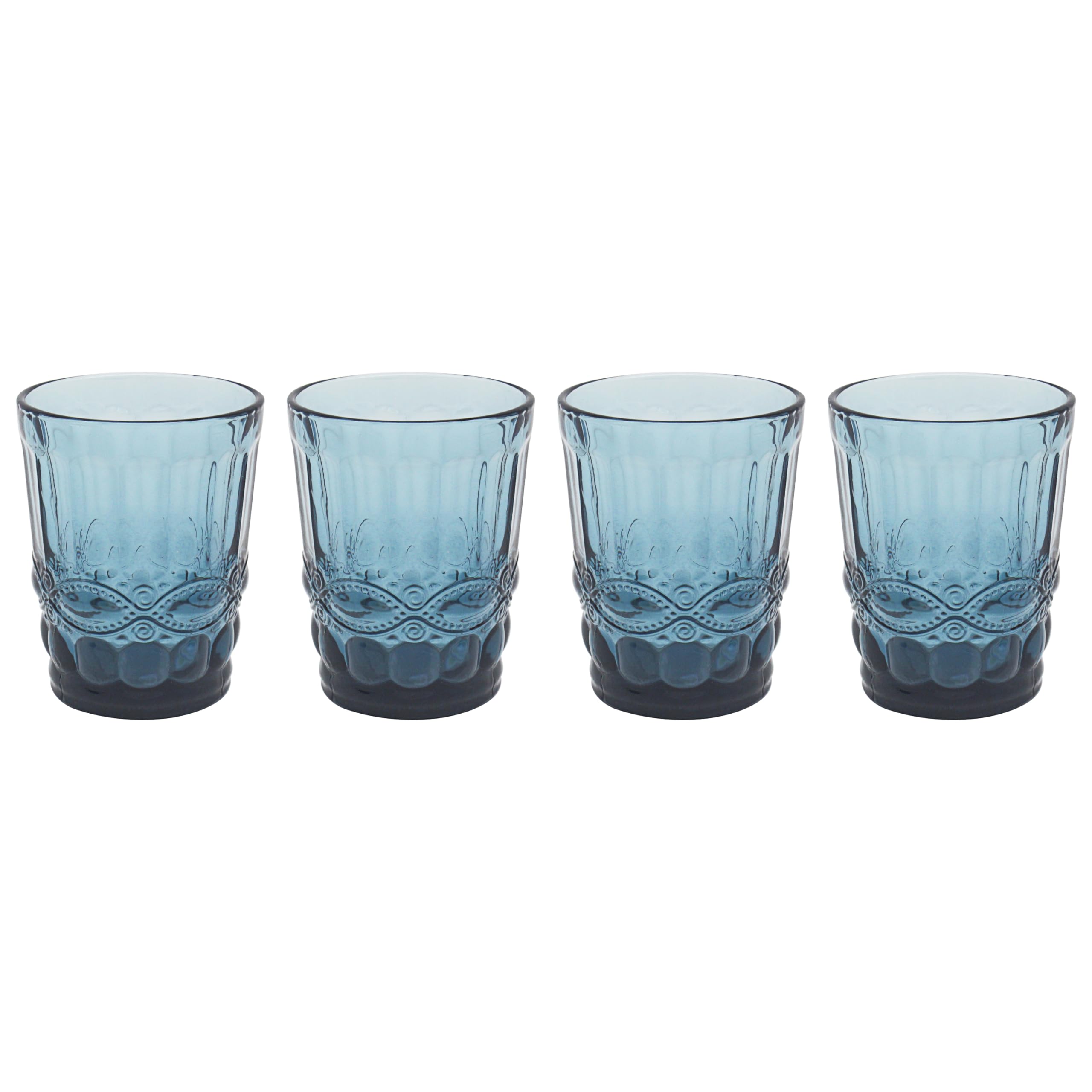 Lesser & Pavey Aqua Tumbler Glass Set of 4 Elements for Cold & Hot Drinks | Stylish Tumbler Drinking Glasses for Water & Cold Drinks | Lovely Tableware Glass Gifts for Women & Men