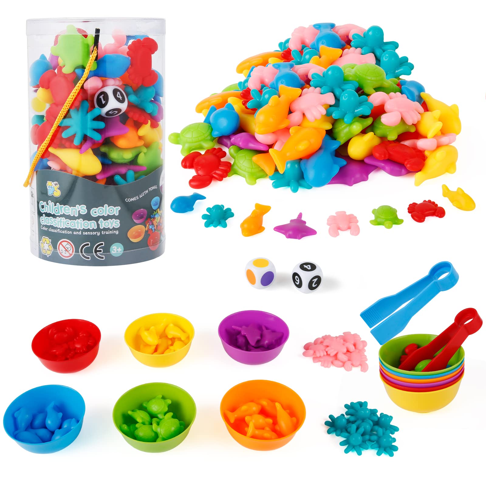 Jouet Montessori 2-5 Ans - Jeu De Tri Et Comptage Couleurs