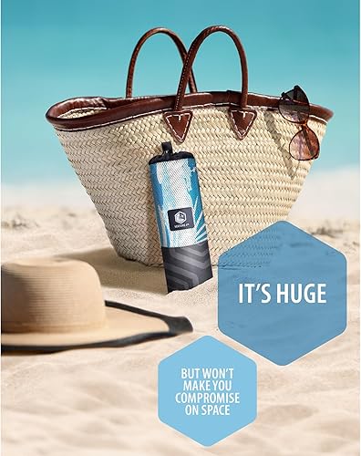 Vista 64 de VENTURE 4TH Toalla de playa de microfibra: secado rápido, compacta, sin arena, absorbente, a prueba de arena y ligera, perfecta para camping, playa