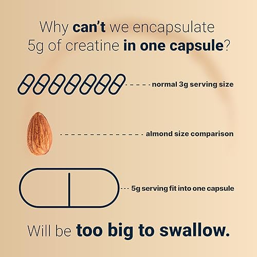 Miniatura 7 de NatureBell Cápsulas de monohidrato de creatina de 5,000 mg por porción, 500 unidades  Píldoras de creatina micronizadas y sin sabor  Soporte para