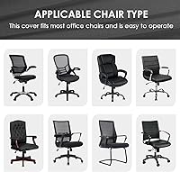 Vista 7 de SARAFLORA Funda para Silla de Oficina - Mediano, Negro - Funda Extraíble para Silla de Computadora para Silla de Oficina con Cremallera para Silla