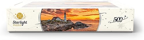 Miniatura 7 de MyPuzzle Portland Lighthouse at Sunrise in New England Maine USA - Rompecabezas prémium de 500 piezas para adultos