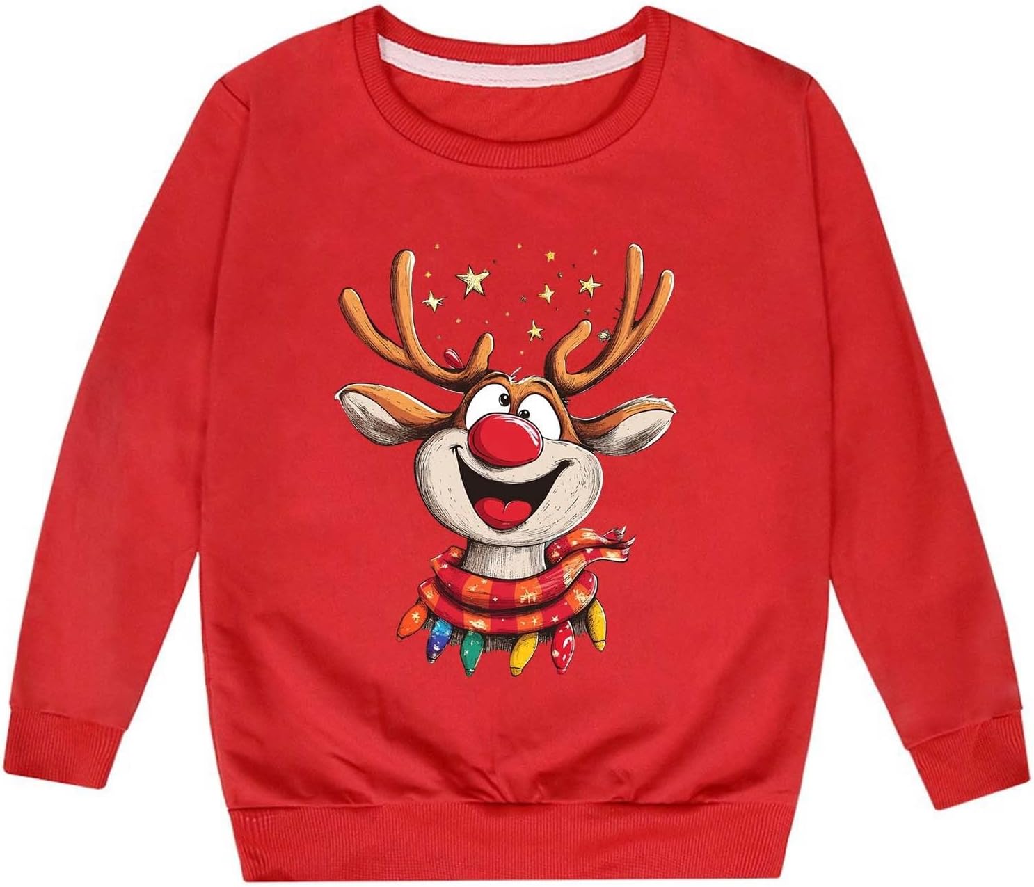 Sweatshirt Long Sleeve Christmas Crewneck Printed Pullover Tops Unisex Youth Cute Comfy Clothes For Xmas Festive Holiday Wear
