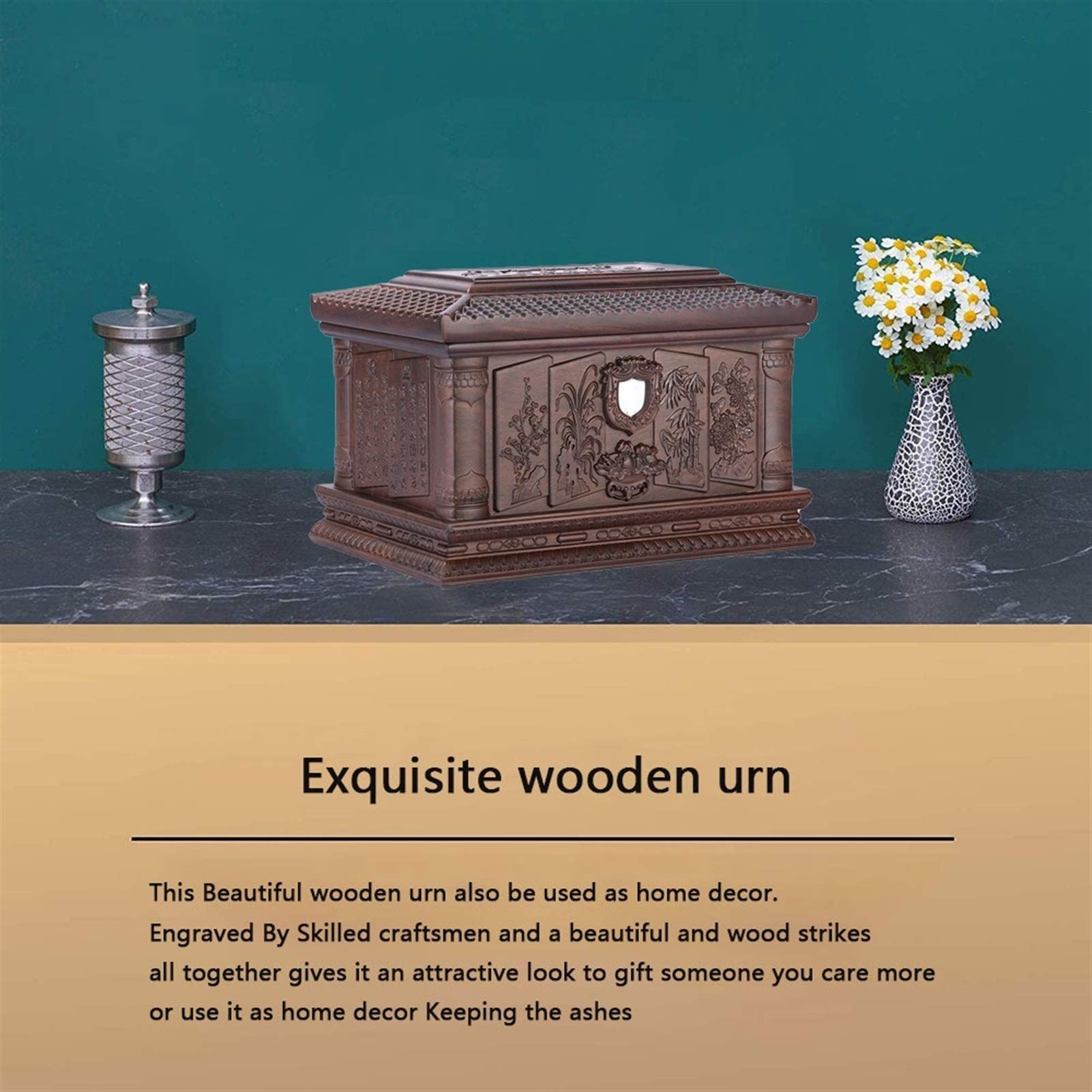 Cuscino di Sostegno, Urns for Human Ashes Forever Memory Box Woodcarving Bamboo And Plum Fine Texture