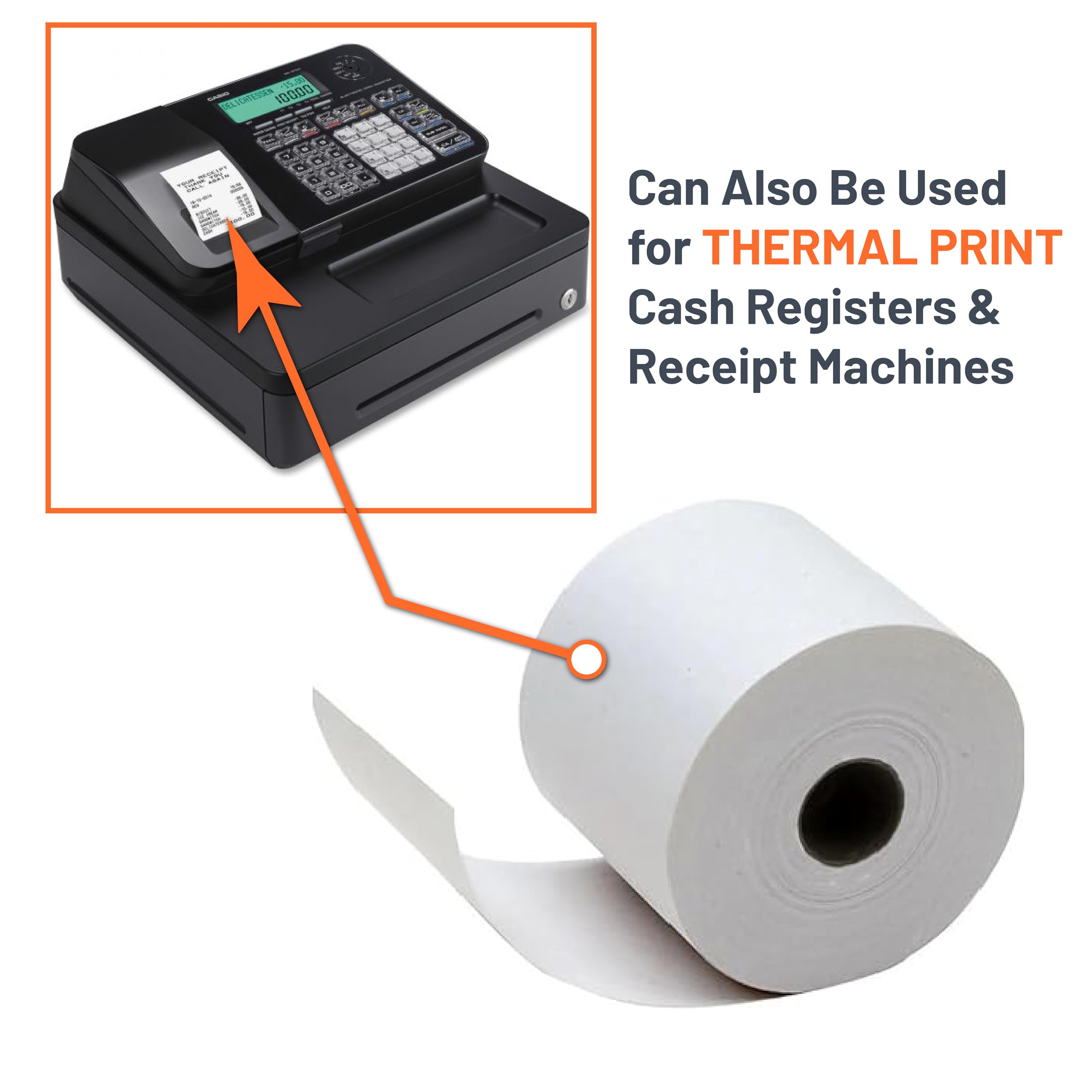 Victor Thermal Paper Roll For Printing Calculators & Cash Registers, 3 Pack, 165 ft (70803) - Image 6