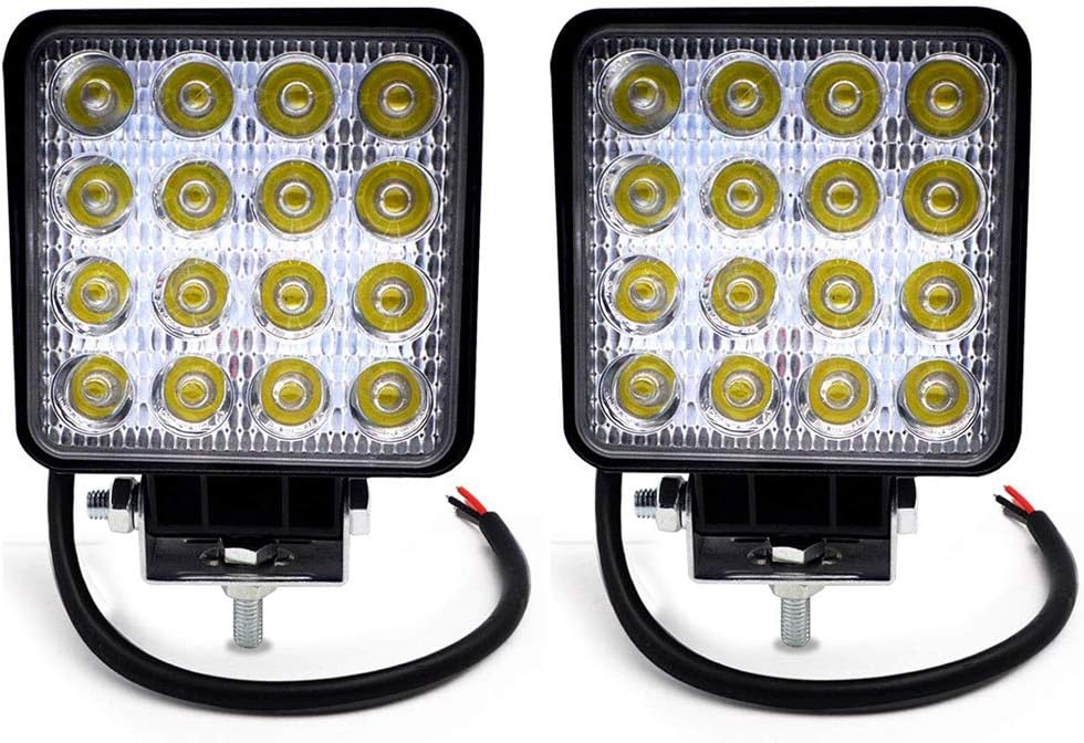 BeiLan LED Work Light Bar,48W 12V/24V Spotlights Car Off-road Light Auxiliary Worklight Waterproof LED Light Bar for Truck,Tractor,Car, ATV (Pack of 2)