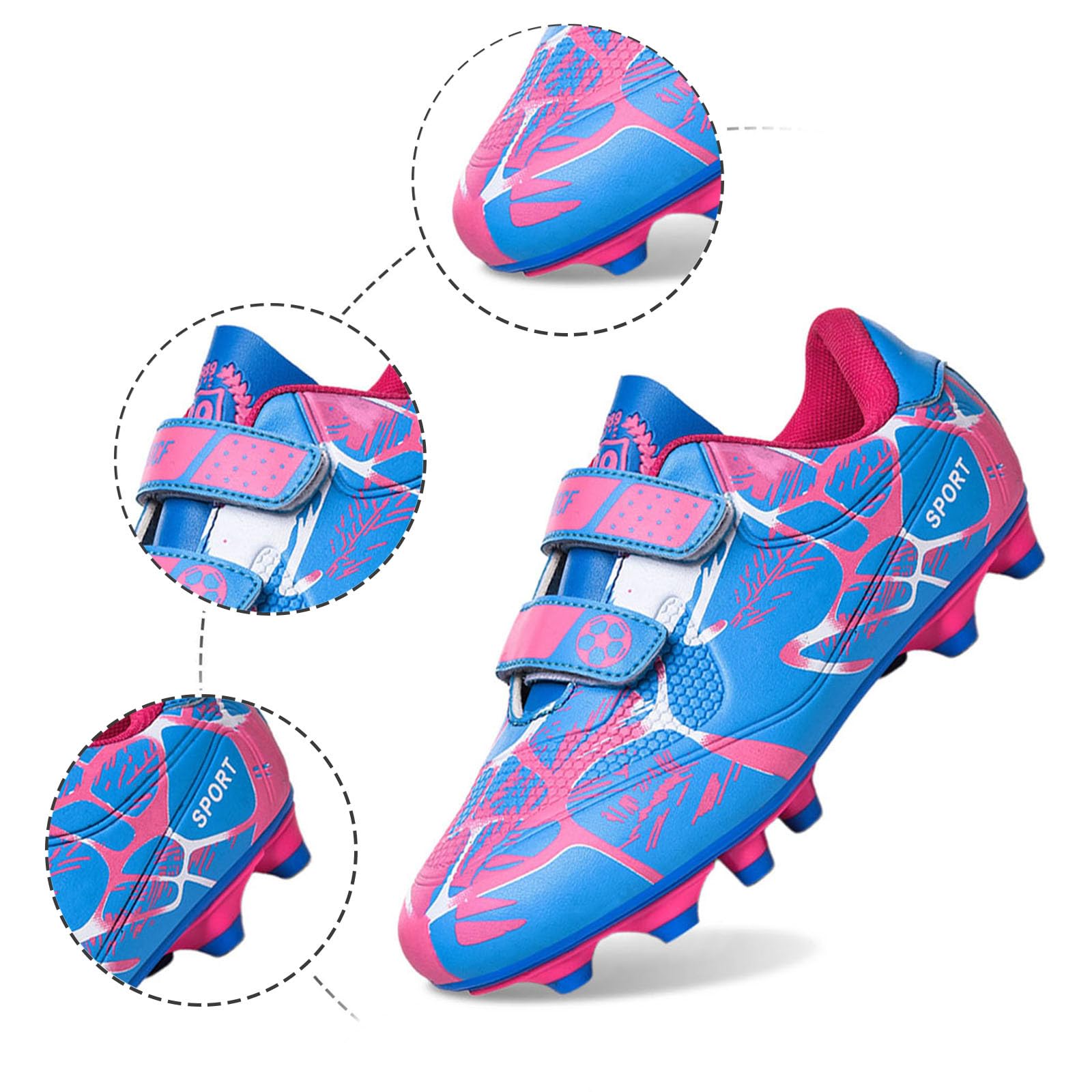 Générique Enfant Chaussures de Football, Crampons Garçons Filles Chaussure de Foot, Jeunesse Spike Formation Chaussures de Sport pour Pelouses Formation 28-38
