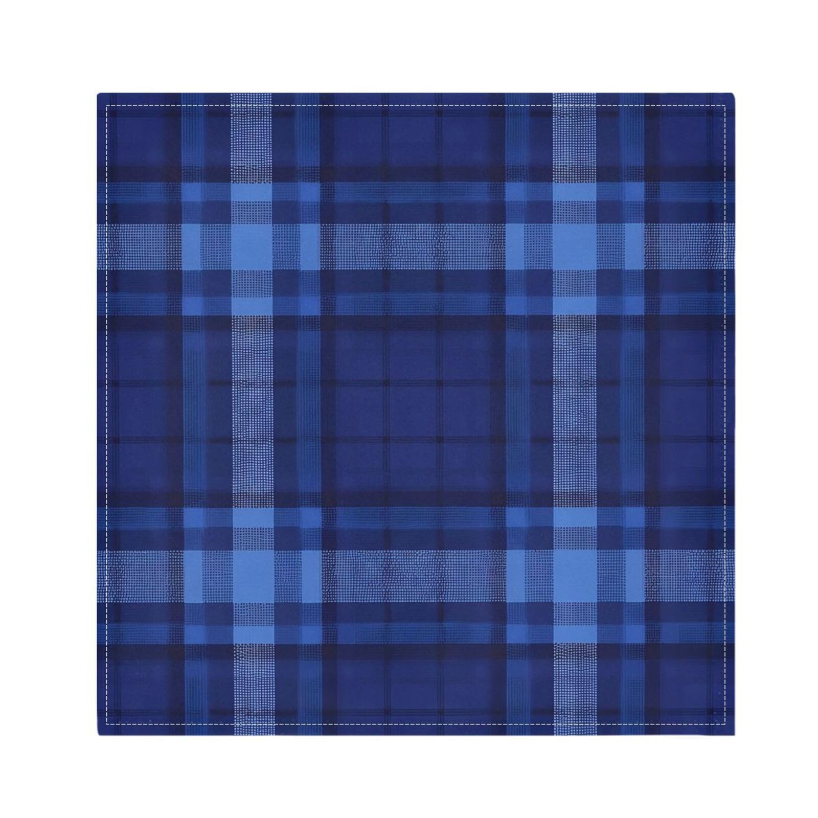Ttgoth Blue Plaid Cloth Napkin Set of 4 Washable & Reusable Dinner Napkins for Dining Table, Banquets, Wedding, Party, 50x50 cm