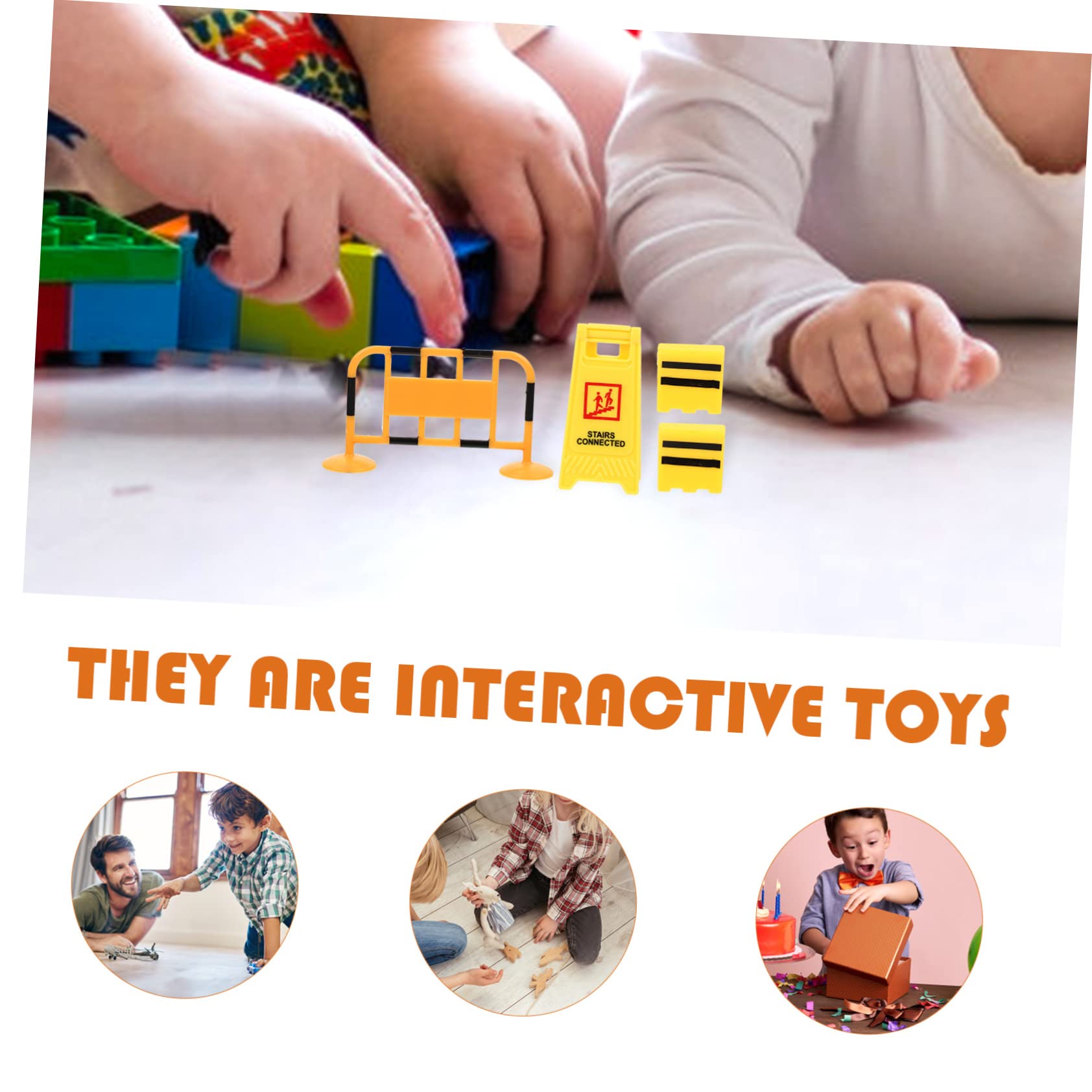 CORHAD Boys and Girls's Traffic Signs Set 18pcs Mini Traffic Road Signs Road Block Toys Barricade for Learning and Play