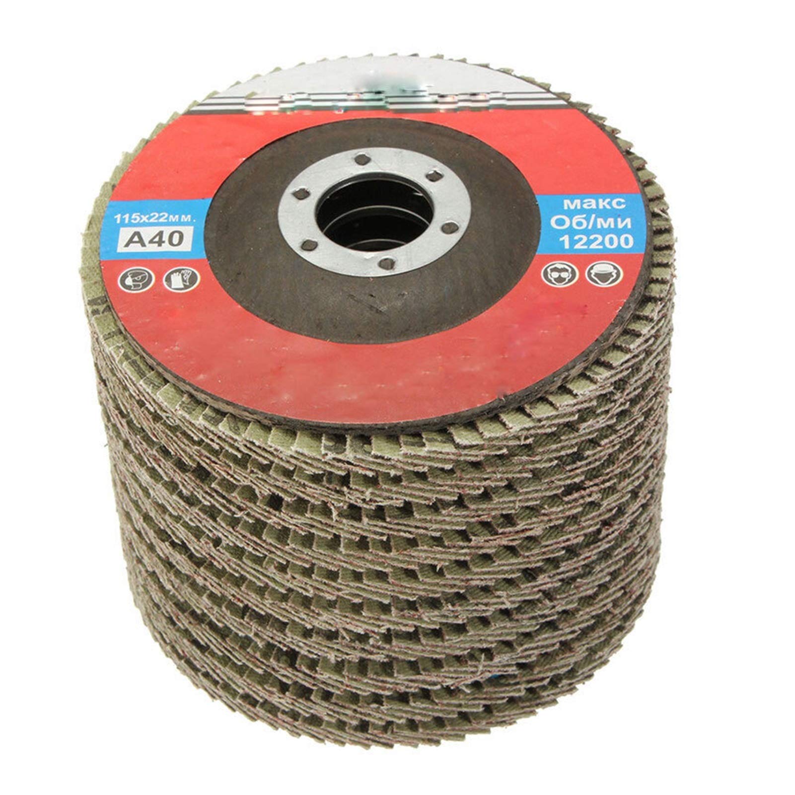 HHRFCS 10 unids/Set Discos de Solapa Profesionales 115mm 4,5 Pulgadas Discos de Lijado 40 Cuchillas de muelas de Arena para Rueda de Pulido con Amoladora Angular
