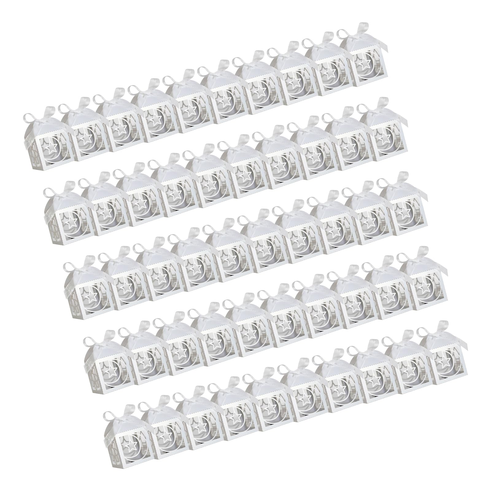 Kalttoy 50PCS Eid Festival Boxes Eid Decoration Supplies Candy Box Suitable for Festival Treats and Parties Decorations Treat Boxes