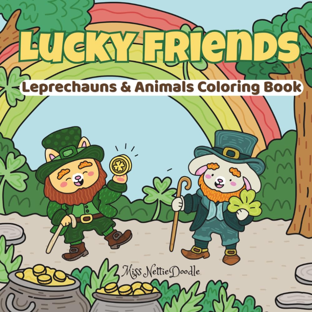 Lucky Friends: Leprechauns and Animals Coloring Book