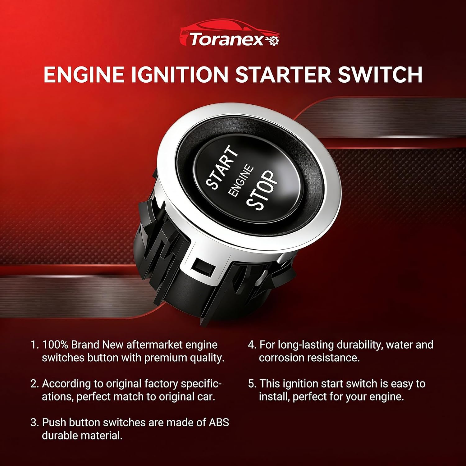 Push Start Stop Button Switch Compatible with Land Range Rover Evoque Sport Discovery Sport 2013-2020, Ignition Starter Switch Replaces LR094038