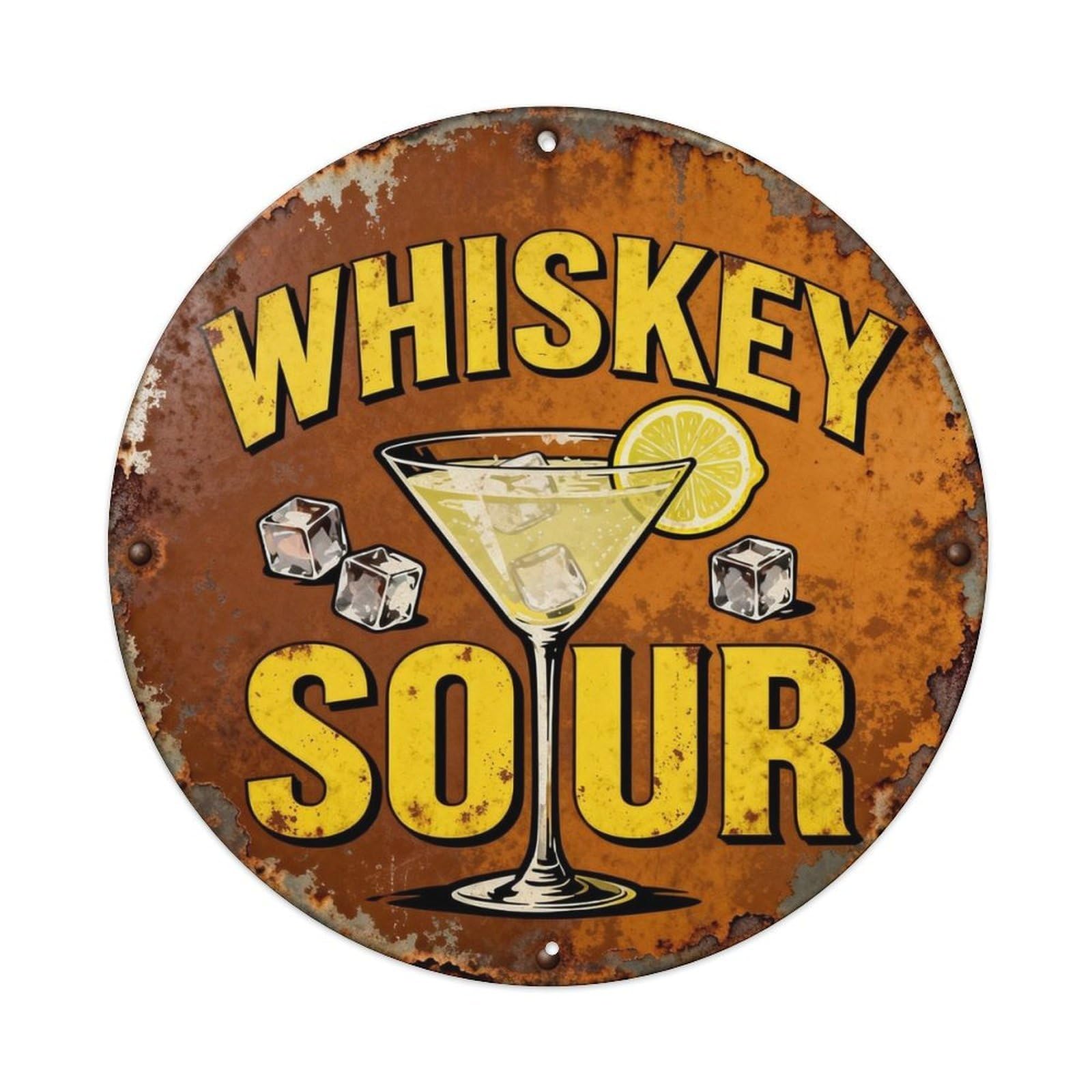 Whiskey Sour Metal Tin Sign Plaque