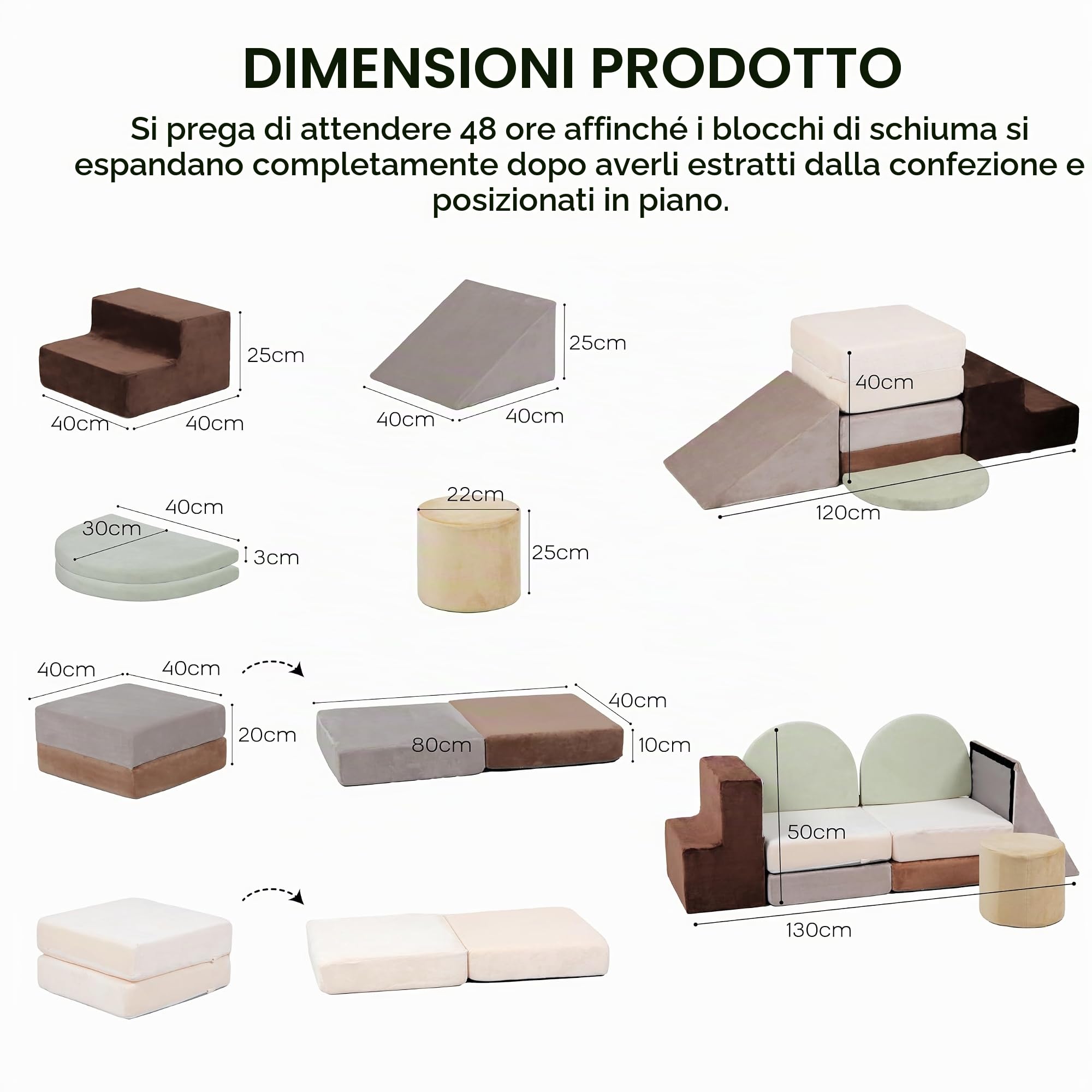 BanaSuper Blocchi di Schiuma per Arrampicata per Bambini, Set 7 Pezzi, Blocchi in Schiuma per Arrampicarsi e Strisciare, Palestra Morbida Montessori per Interni, Giochi Motricità per Ragazzi e Ragazze