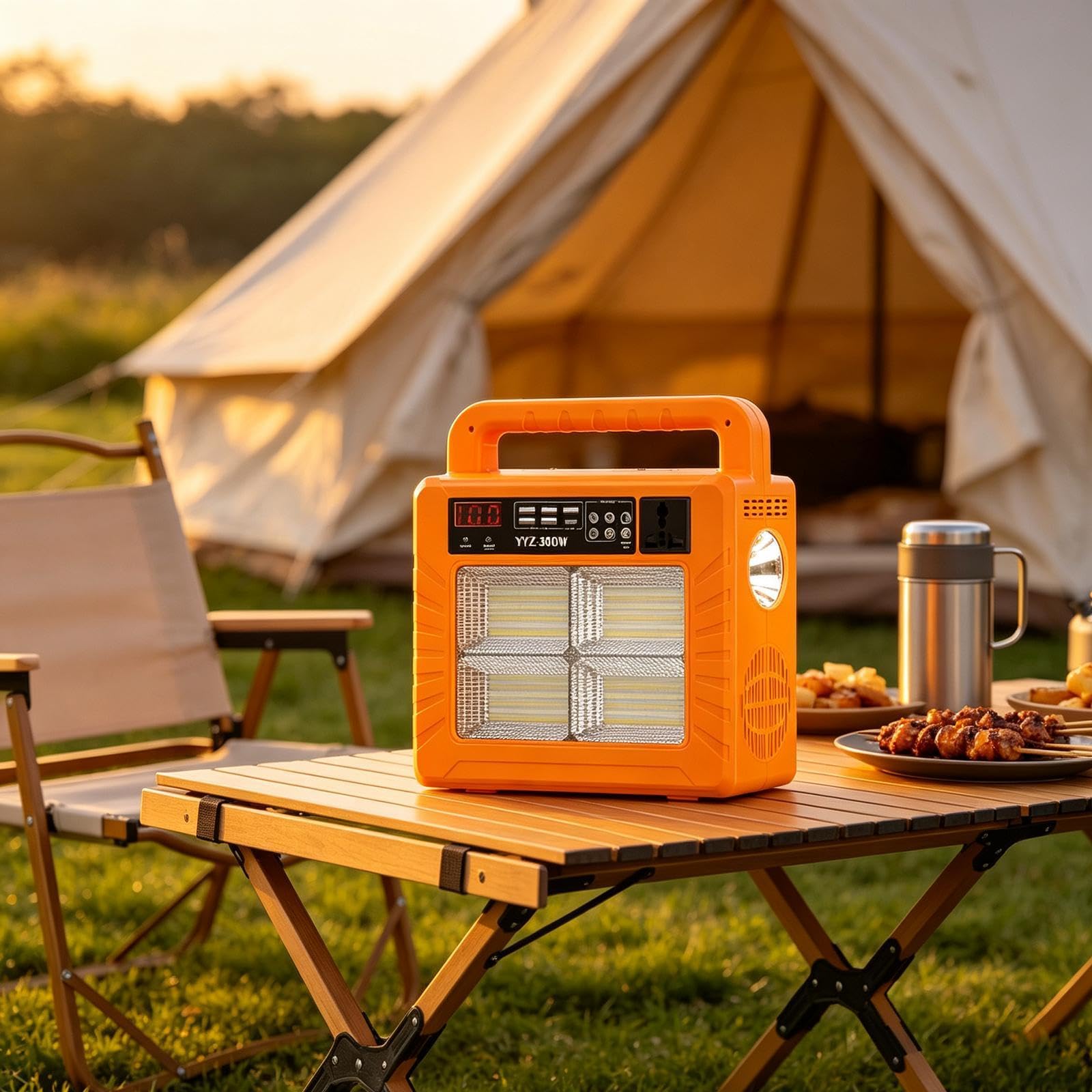 F Fityle Power Bank Portatile di riserva con Ricarica Rapida, Multifunzione W, con Altoparlante Integrato e Luce, Ideale per Escursionismo e Campeggio.