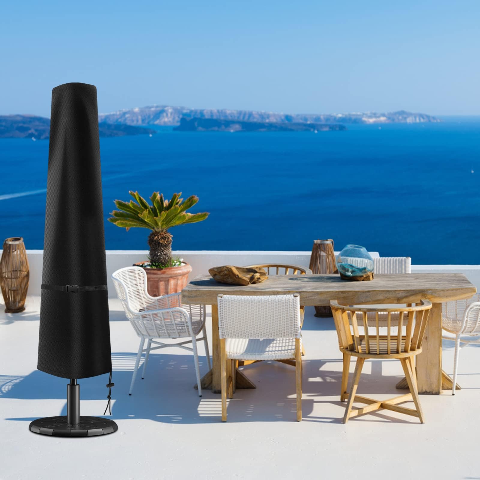 Housse Parasol Extérieur Lot De 3 Housses Parasol Extérieur - Imperméables 420D - Pour 2.1 à 3.4m Protection Parasol Terrasse Extérieur