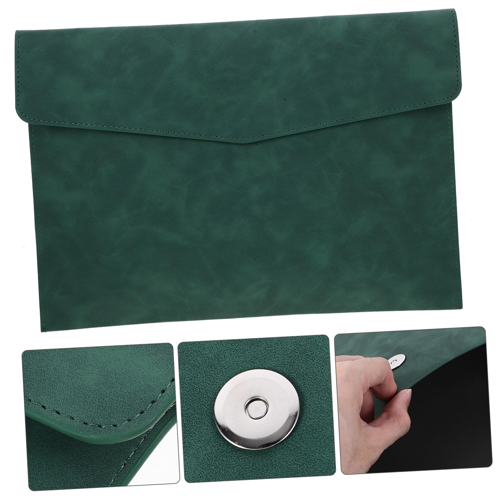 DOITOOL Borsa Portadocumenti in Ecopelle Pieghevole Con Bottone Organizer Cartelletta Per Ufficio e Viaggi Porta File Multifunzionale Per Contratti e Fatture Custodia Portatile Per Donna e