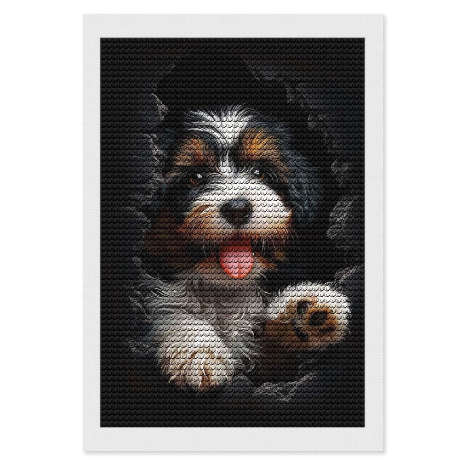 Junmoney Tibetan Terrier Crystal Diamond Art Kit 8"x12", Modern Decor, Boho Decor, Wall Art Gift, Decorative Artwork, Creative Hobby