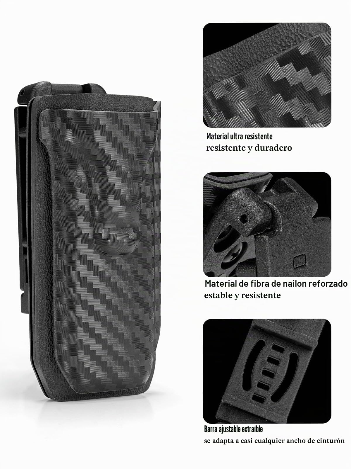 Tactical Geek TX5 Funda para linterna para Nitecore EDC27 con clip de cinturón trasero para acceso rápido y portátil, porta linterna, linterna no incluida, negro