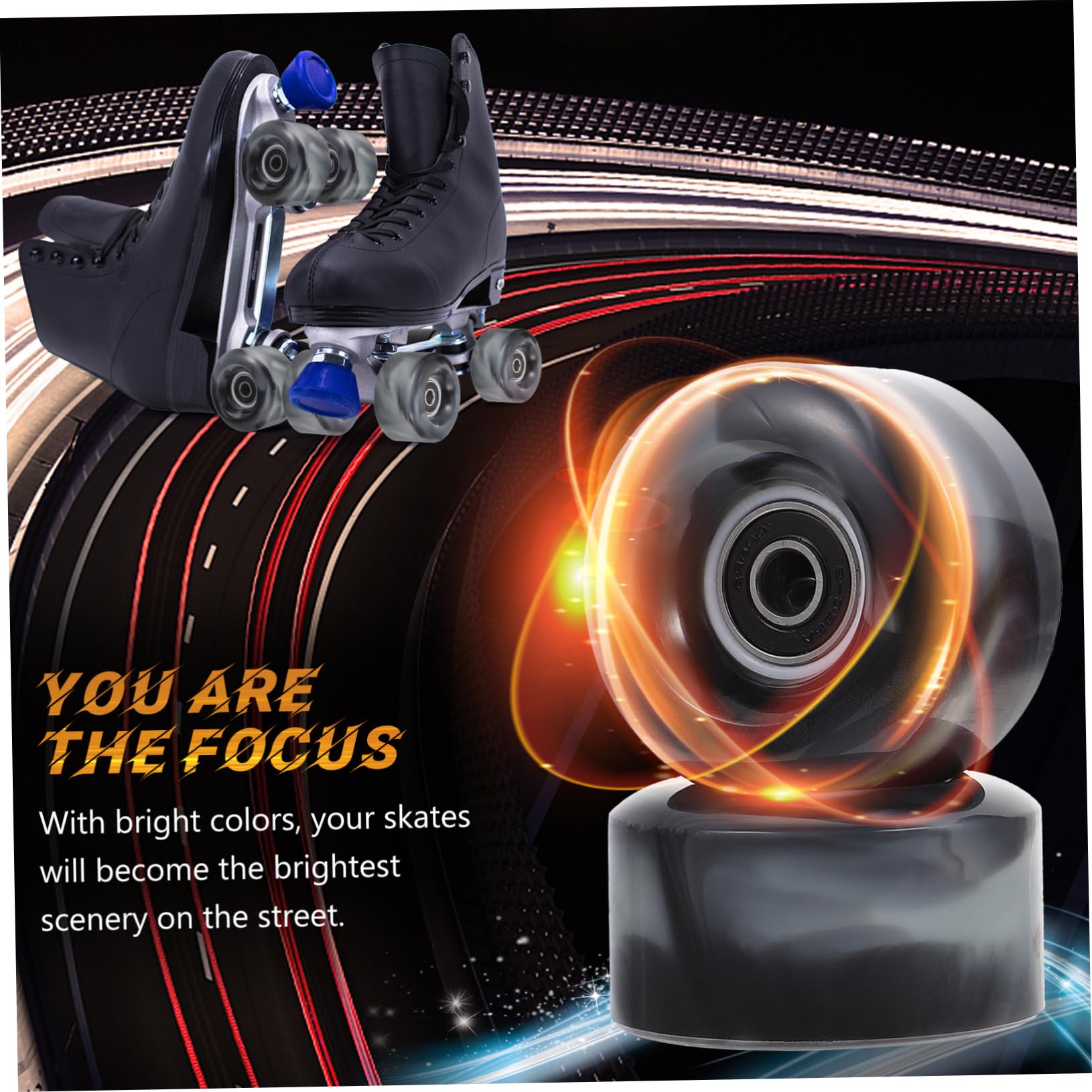 FOYTOKI Roller Skate Wheels Set 4pcs Skating Wheel Bright Colors for Outdoor Skating